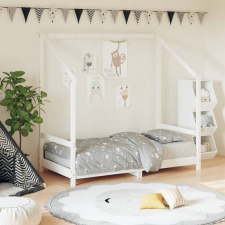 vidaXL fehér gyerek tömör fenyőfa ágykeret 80 x 160 cm ágy és ágykellék