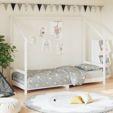 vidaXL fehér gyerek tömör fenyőfa ágykeret 80 x 200 cm ágy és ágykellék