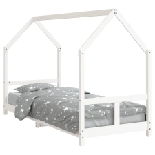 vidaXL fehér gyerek tömör fenyőfa ágykeret 80 x 200 cm (835716) bútor