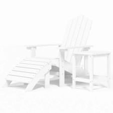 vidaXL fehér HDPE kerti adirondack szék lábtartóval és asztallal (3095708) kerti bútor