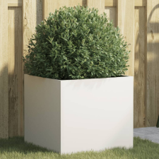 vidaXL fehér hidegen hengerelt acél növénytartó 42 x 40 x 39 cm kerti tárolás