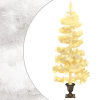 vidaXL Fehér kacskaringós PVC karácsonyfa kaspóval és LED-del 120 cm