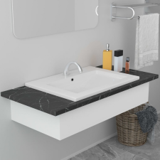 vidaXL Fehér kerámia beépíthető mosdókagyló 61 x 39,5 x 18,5 cm fürdőszoba kiegészítő
