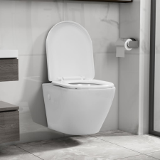 vidaXL fehér kerámia perem nélküli fali WC hűtés, fűtés szerelvény