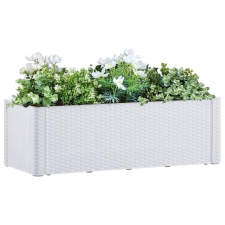 vidaXL fehér kerti magaságyás önöntöző rendszerrel 100 x 43 x 33 cm kerti tárolás