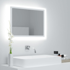 vidaXL fehér LED-es forgácslap fürdőszobai tükör 60 x 8,5 x 37 cm fürdőszoba kiegészítő