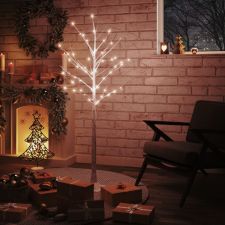 vidaXL fehér LED-es nyírfa 72 meleg fehér LED-del 150 cm műfenyő