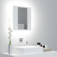 vidaXL fehér LED-es tükrös fürdőszobaszekrény 40 x 12 x 45 cm fürdőszoba bútor