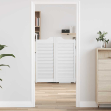 vidaXL fehér lengőajtók lamellás kialakítású 1 pár 90x80 cm nyílászáró