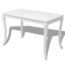 vidaXL fehér magasfényű étkezőasztal 116 x 66 x 76 cm (243383) bútor