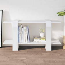vidaXL fehér magasfényű szerelt fa könyvszekrény 100 x 30 x 51 cm bútor