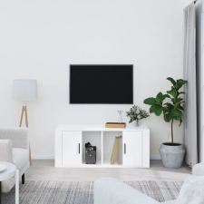 vidaXL fehér magasfényű szerelt fa TV-szekrény 100x35x40 cm bútor