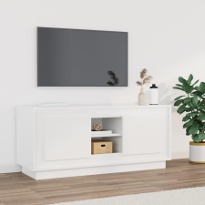 vidaXL Fehér magasfényű szerelt fa tv-szekrény 102x35x45 cm bútor