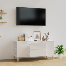 vidaXL fehér magasfényű szerelt fa TV-szekrény 102x44,5x50 cm bútor