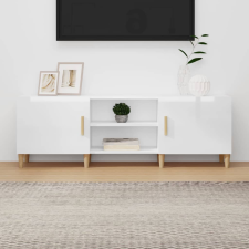 vidaXL Fehér magasfényű szerelt fa tv-szekrény 150x30x50 cm bútor