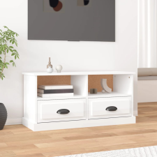 vidaXL fehér magasfényű szerelt fa TV-szekrény 93x35,5x45 cm bútor