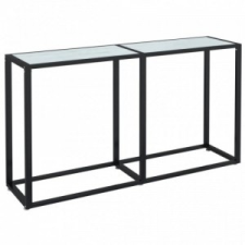 vidaXL Fehér márványszínű edzett üveg tálalóasztal 140 x 35 x 75,5 cm bútor