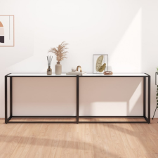 vidaXL fehér márványszínű edzett üveg tálalóasztal 220 x 35 x 75,5 cm bútor