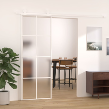 vidaXL fehér matt ESG üveg és alumínium tolóajtó 76 x 205 cm építőanyag