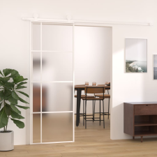 vidaXL fehér matt ESG üveg és alumínium tolóajtó 76x205 cm építőanyag