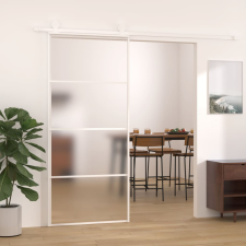 vidaXL fehér matt ESG üveg és alumínium tolóajtó 90x205 cm építőanyag