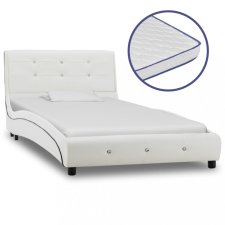 vidaXL fehér műbőr ágy memóriahabos matraccal 90 x 200 cm ágy és ágykellék