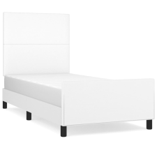 vidaXL fehér műbőr ágykeret fejtámlával 100x200 cm (3125434) ágy és ágykellék