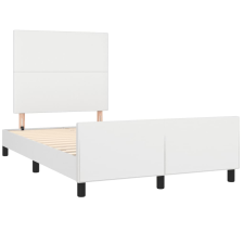 vidaXL fehér műbőr ágykeret fejtámlával 120 x 190 cm (3270549) ágy és ágykellék