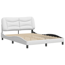 vidaXL fehér műbőr ágykeret fejtámlával 140x190 cm (3207996) ágy és ágykellék