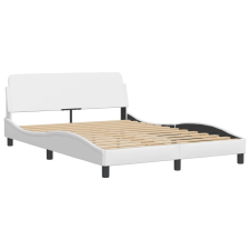 vidaXL fehér műbőr ágykeret fejtámlával 140x190 cm (373179) ágy és ágykellék