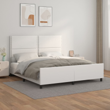 vidaXL fehér műbőr ágykeret fejtámlával 160x200 cm ágy és ágykellék