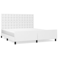 vidaXL fehér műbőr ágykeret fejtámlával 160x200 cm (3125580) ágy és ágykellék