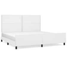 vidaXL fehér műbőr ágykeret fejtámlával 200x200 cm (3125531) ágy és ágykellék