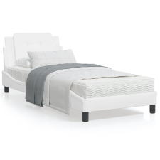 vidaXL fehér műbőr ágykeret LED-világítással 90x190 cm ágy és ágykellék