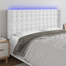 vidaXL fehér műbőr LED-es fejtámla 147x16x118/128 cm ágy és ágykellék