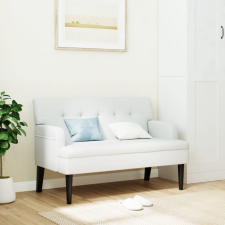 vidaXL fehér műbőr pad háttámlával 112x65,5x75 cm bútor