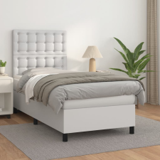 vidaXL fehér műbőr rugós ágy matraccal 100 x 200 cm ágy és ágykellék