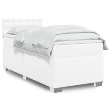vidaXL fehér műbőr rugós ágy matraccal 100 x 200 cm ágy és ágykellék