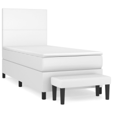 vidaXL fehér műbőr rugós ágy matraccal 100 x 200 cm (3137528) ágy és ágykellék