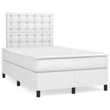 vidaXL fehér műbőr rugós ágy matraccal 120 x 200 cm ágy és ágykellék