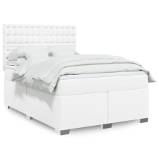 vidaXL fehér műbőr rugós ágy matraccal 140x190 cm ágy és ágykellék