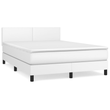 vidaXL fehér műbőr rugós ágy matraccal 140x190 cm (3141000) ágy és ágykellék