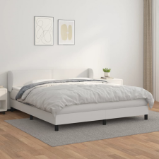 vidaXL fehér műbőr rugós ágy matraccal 160 x 200 cm ágy és ágykellék