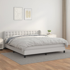 vidaXL fehér műbőr rugós ágy matraccal 180 x 200 cm ágy és ágykellék
