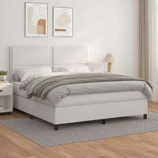 vidaXL fehér műbőr rugós ágy matraccal 180 x 200 cm ágy és ágykellék