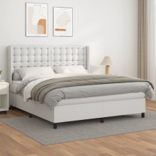 vidaXL fehér műbőr rugós ágy matraccal 180 x 200 cm ágy és ágykellék