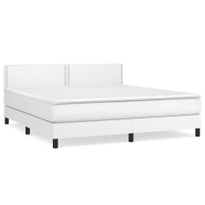vidaXL fehér műbőr rugós ágy matraccal 180 x 200 cm (3141078) ágy és ágykellék