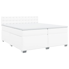 vidaXL fehér műbőr rugós ágy matraccal 200 x 200 cm ágy és ágykellék