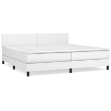 vidaXL fehér műbőr rugós ágy matraccal 200 x 200 cm (3141024) ágy és ágykellék