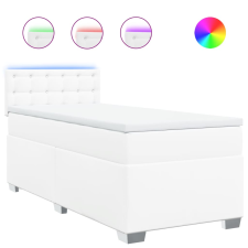 vidaXL fehér műbőr rugós ágy matraccal 90 x 200 cm (3288405) ágy és ágykellék